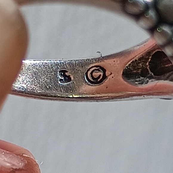 Vintage Shube Dakota West Sterling Silver .925 Rhodonite Ring Size 7.75 * - Picture 4 of 6